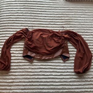 Windsor Rust Off-Shoulder Blouse